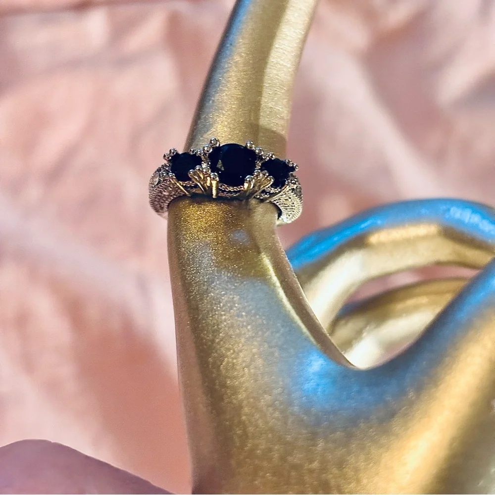 Sterling Silver Black Onyx Ring Size 5